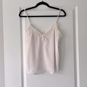 Abercrombie blush pink lace trim cami